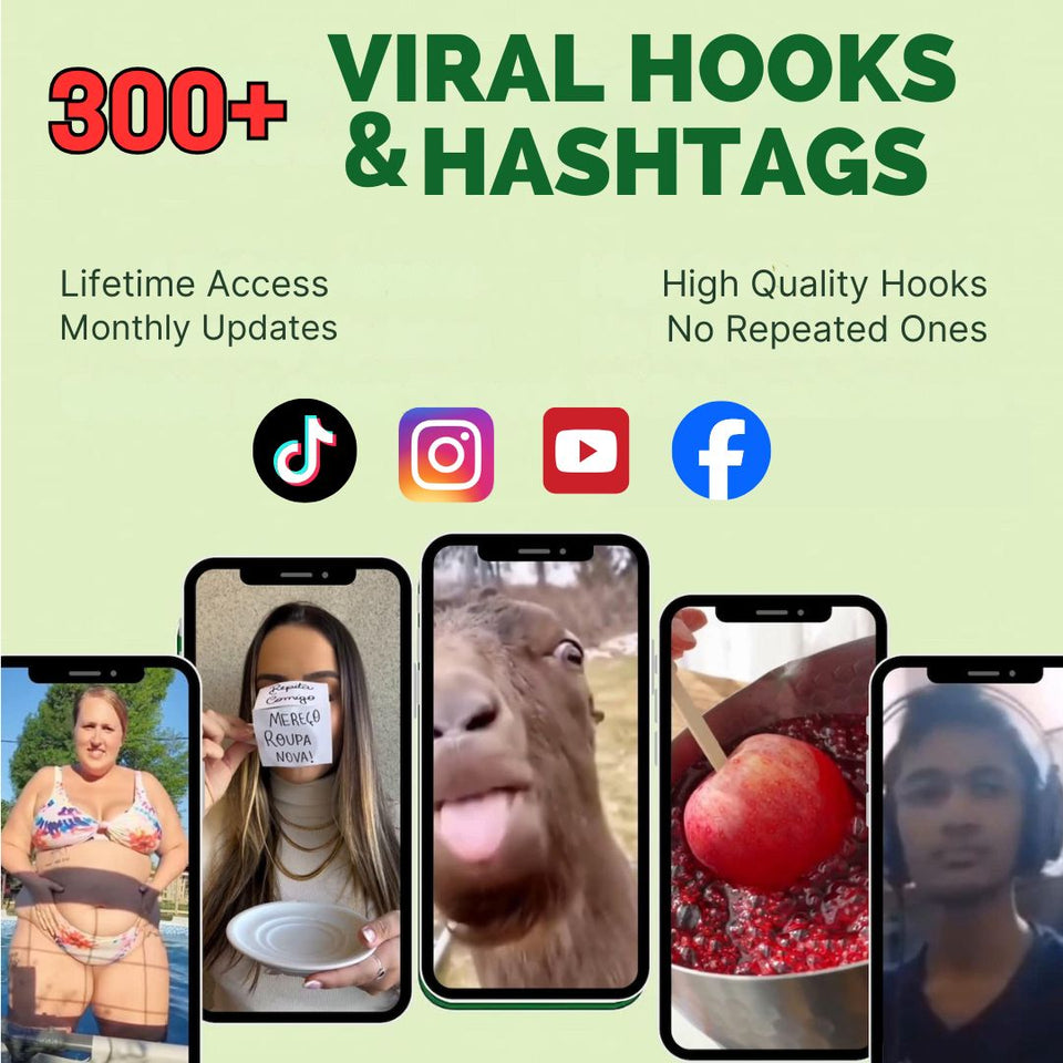 300+ Viral Hooks & Hashtag Power Pack™